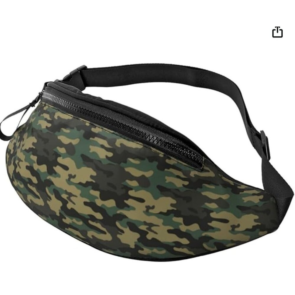 Green Camo Classic Running Belt Bag Travel Waist Bag/Fanny Pack For Men/Women